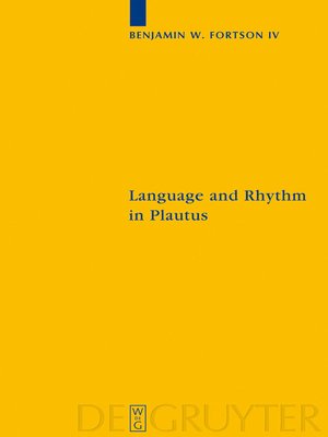 cover image of Language and Rhythm in Plautus